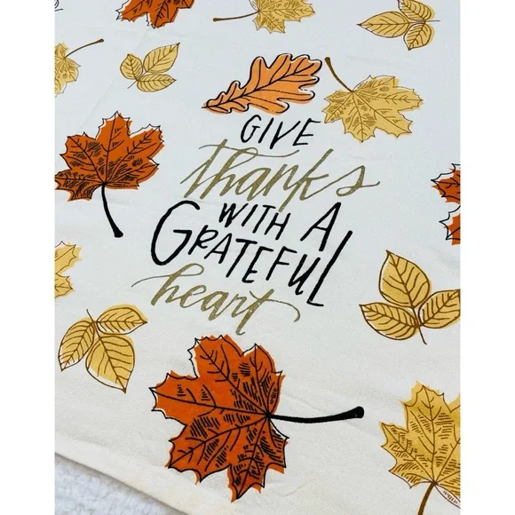 MAINSTAYS • Cream/Multi Fall Leaves Thanksgiving Kitchen Towel - Picture 5 of 10
